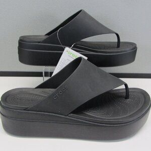 Crocs Brooklyn Flip Platform Sandal Womens Size 10 Black LiteRide NWT.